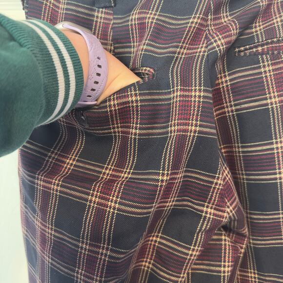 Vintage Unbranded High Waist Wide Leg Plaid Pants Size S? Academia Fall Preppy - Picture 5 of 7